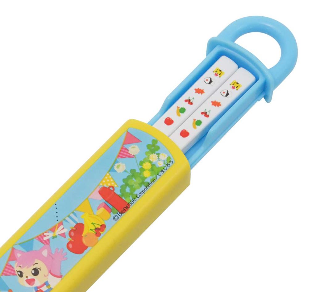 Skater Chopsticks and Chopstick Case Shimajiro Picnic Made in ABS2AM Children's Set, Design, Japan, 16.5cm,