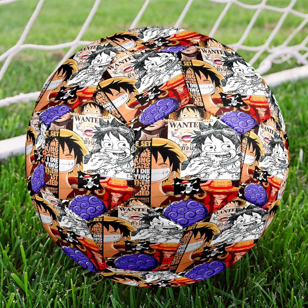 One Piece Print Size 5 Soccer Ball, Standard Match Football for Sports Game and Team Practice, Ideal Gift for Soccer Fans