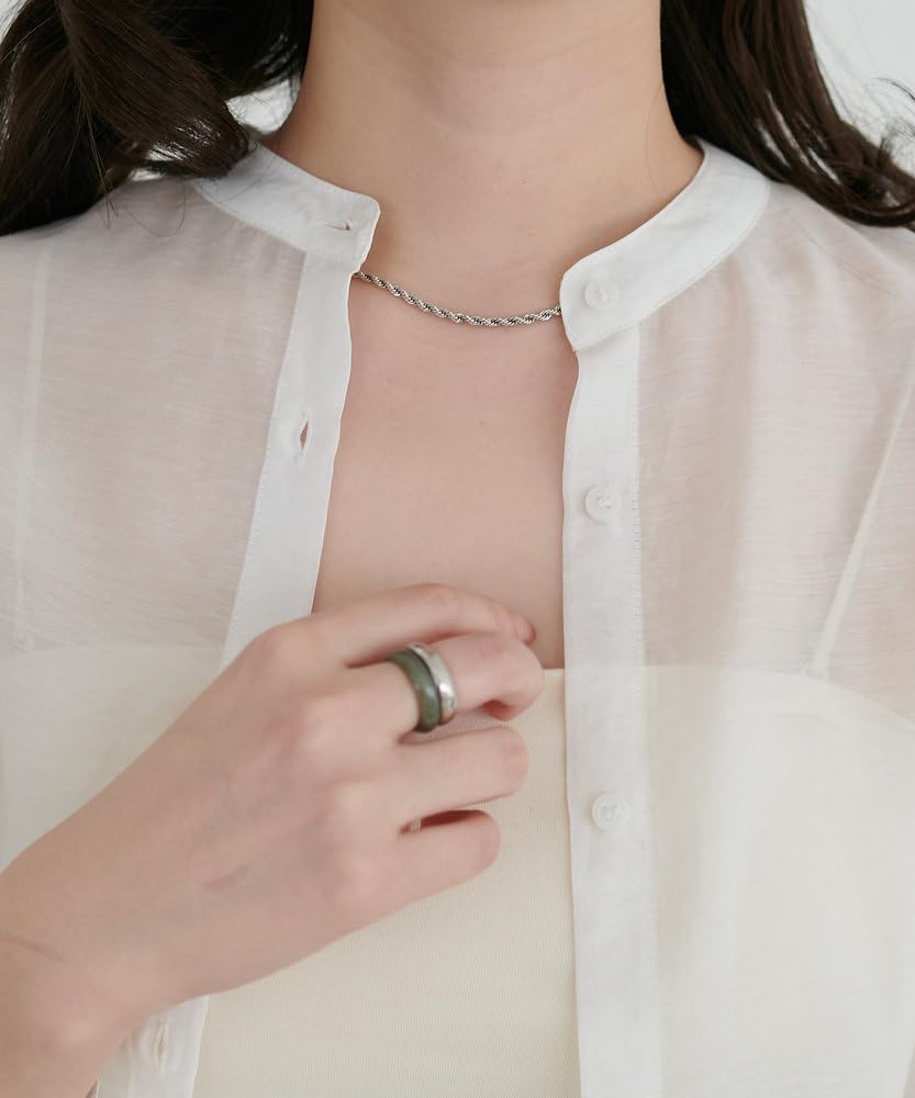 Sheer Band Collar Shirt Colors DCZ1041204A0001 Free Size Violet [Discoat] [Discoat] [Revival] (Web-Exclusive Available)