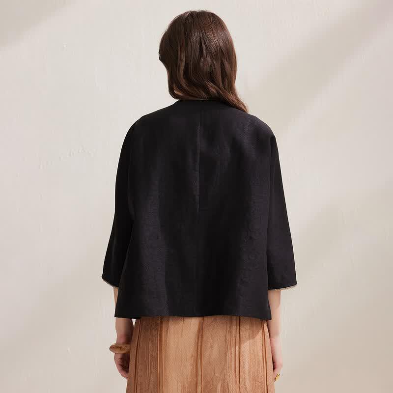 Zhaojun Xiangyunsha Silk New Chinese Style Seven-Point Sleeve Loose Top