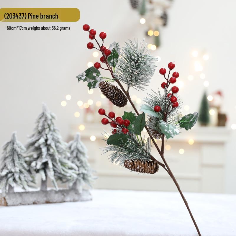 Künstliche Weihnachts-Kiefern- und Rattan-Girlande mit Tannenzapfen zum Aufhängen an der Wand