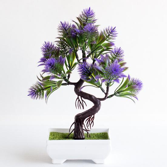Artificial Bonsai Vivid Easy Care Colorfast Decorative Fake Pine Tree Bonsai Home