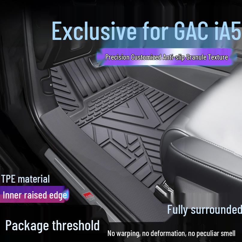 GAC iA5 TPE Full Coverage Waterproof Car Floor Mats & Door Sill Protector Single Layer TPE Mats with Door Sill