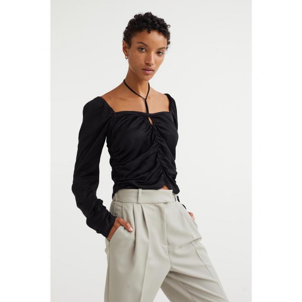 

H&M Drape Blouse Black 1102796001