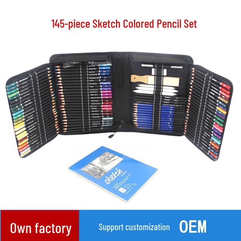 Sketch and Color Set: 35/71/145 Sketch Pencils, 72/120/180 Colored Pencils, 33/42/83/182 Drawing Pens