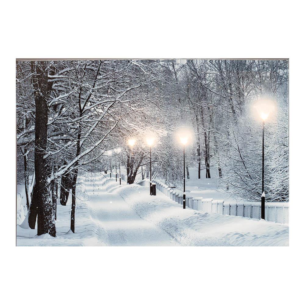 LED Painting Snowy Landscapes 58x1.5x38cm 6 LEDs 2 Assorted Models
