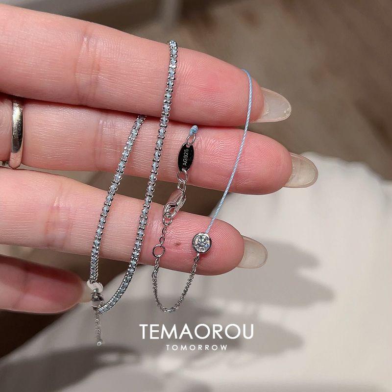 

Браслет-близнец из плетеного шнура с голубыми бриллиантами-пузырьками Водная волна , DIY, легкая роскошь, нишевый, изысканный, ремешок-оберег Год судьбы , плетеная веревка, ручные украшения A pure braided rope bracelet single