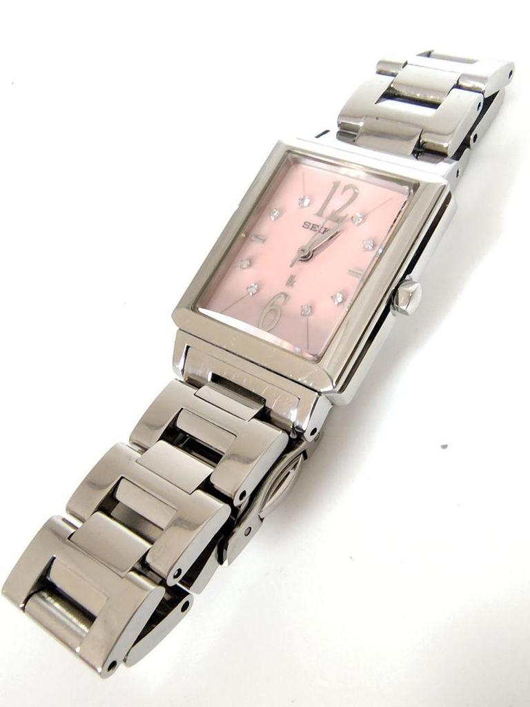 [USED] Battery replaced, rare Seiko Lucia 8-piece diamond watch with mother-of-pearl dial
