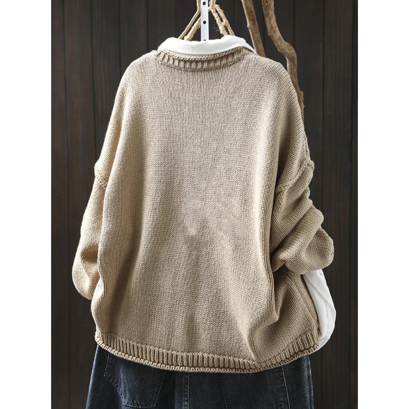 Sweaters Coat Cardigan for Women Winter Oversize Thickened Vintage Loose Long Sleeve Knit Sweaters Coat