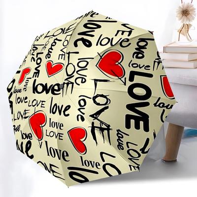 1pc Love, Heart Folding Umbrella | Elegant Design, Fashionable Accessory, Durable Construction, Sturdy Ribs Yy251107143