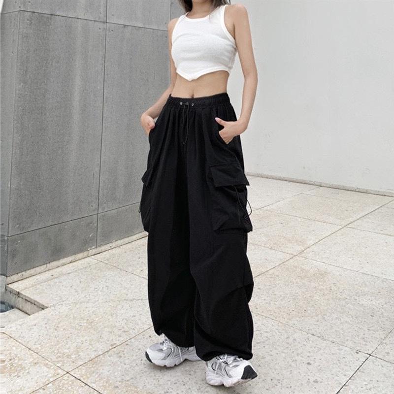Retro Spicy Girl Hip Hop Wide-Leg Cargo Joggers