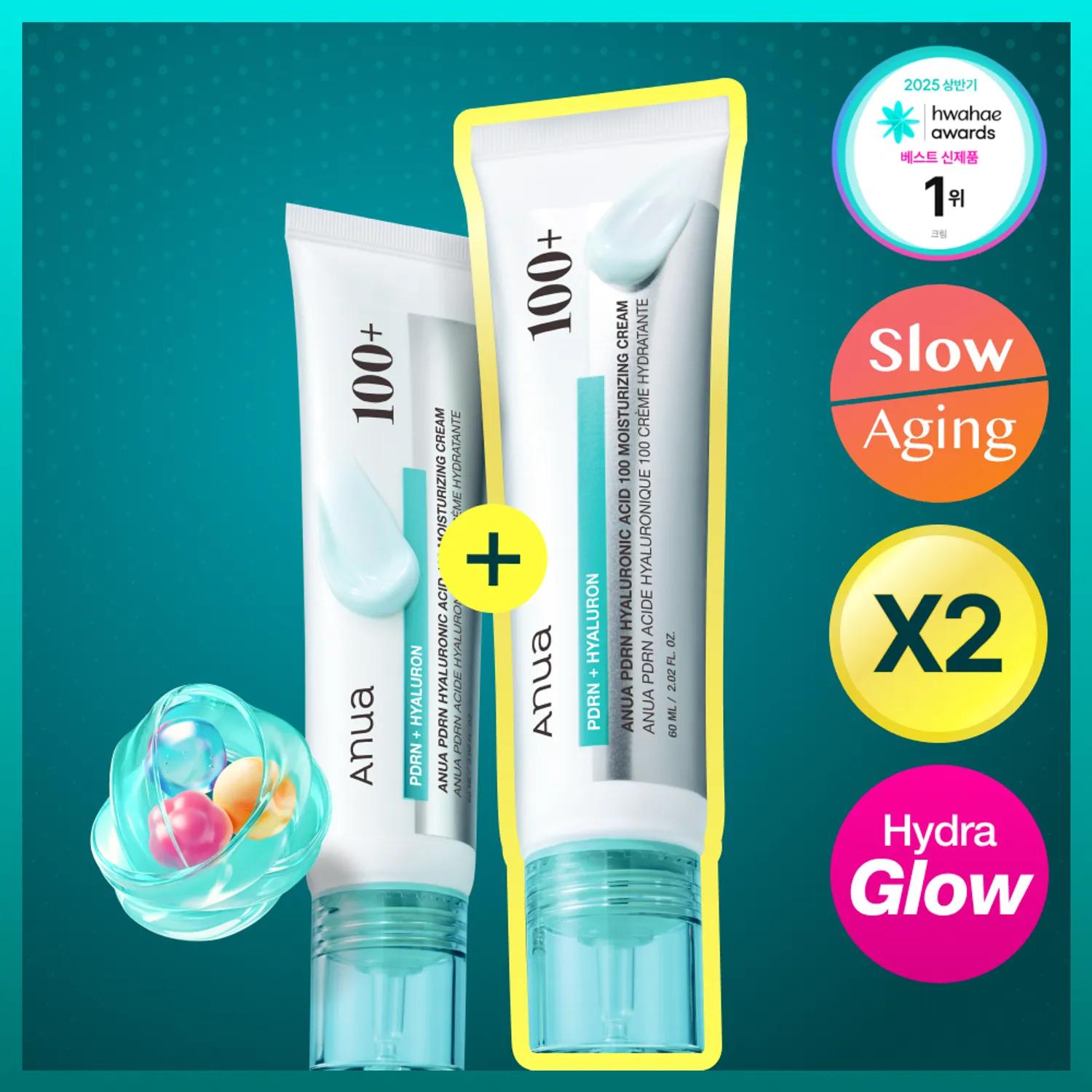 

Anua PDRN Hyaluronic Acid 100 Moisturizing Cream 60ml*2ea Moisturizing Cream 60ml