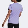 Adidas Striped Logo Print Running Short Sleeve T-Shirt Women Tops Light-Purple HC1748