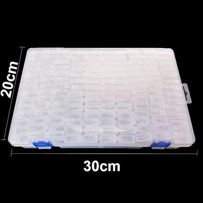 140 Grids Diamond Painting Storage Box Transparent Square Bottle With Stickers Jewelry Beads Storage Organizer Case