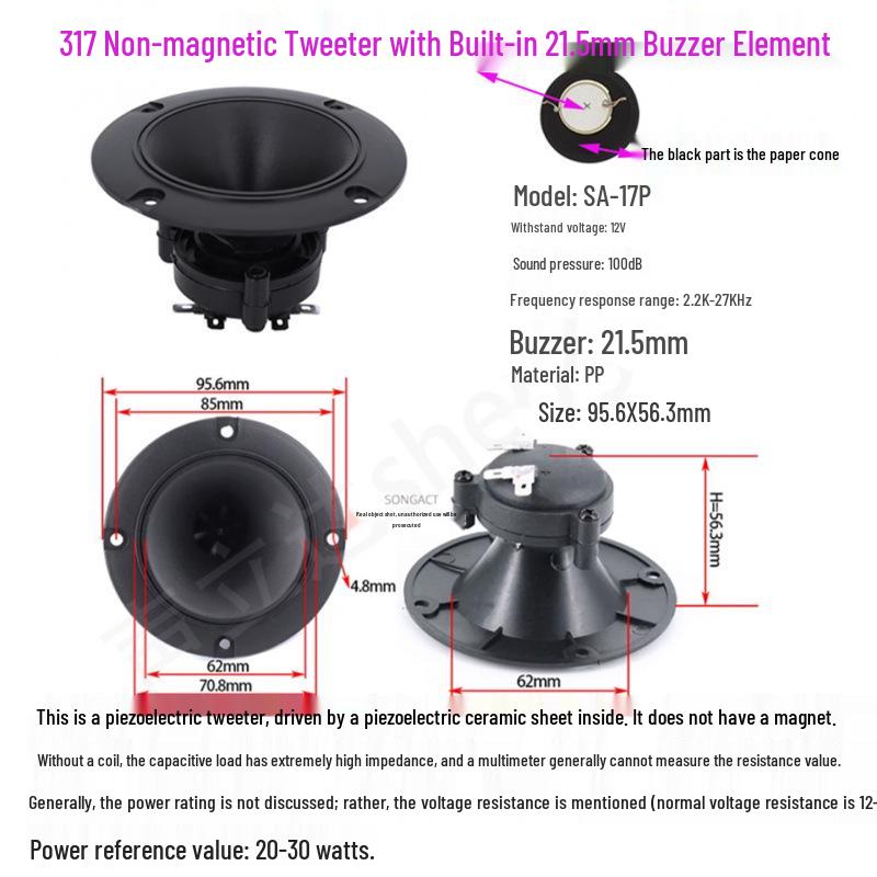 4-inch Piezoelectric Horn Tweeter Ultrasonic Bird Repellent Speaker