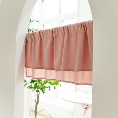 Farmhouse Short Curtain 100% Cotton Drapes for Bathroom Small Window Rod Pocket Tier Curtains Cafe Kitchen Closet Doorway Decor