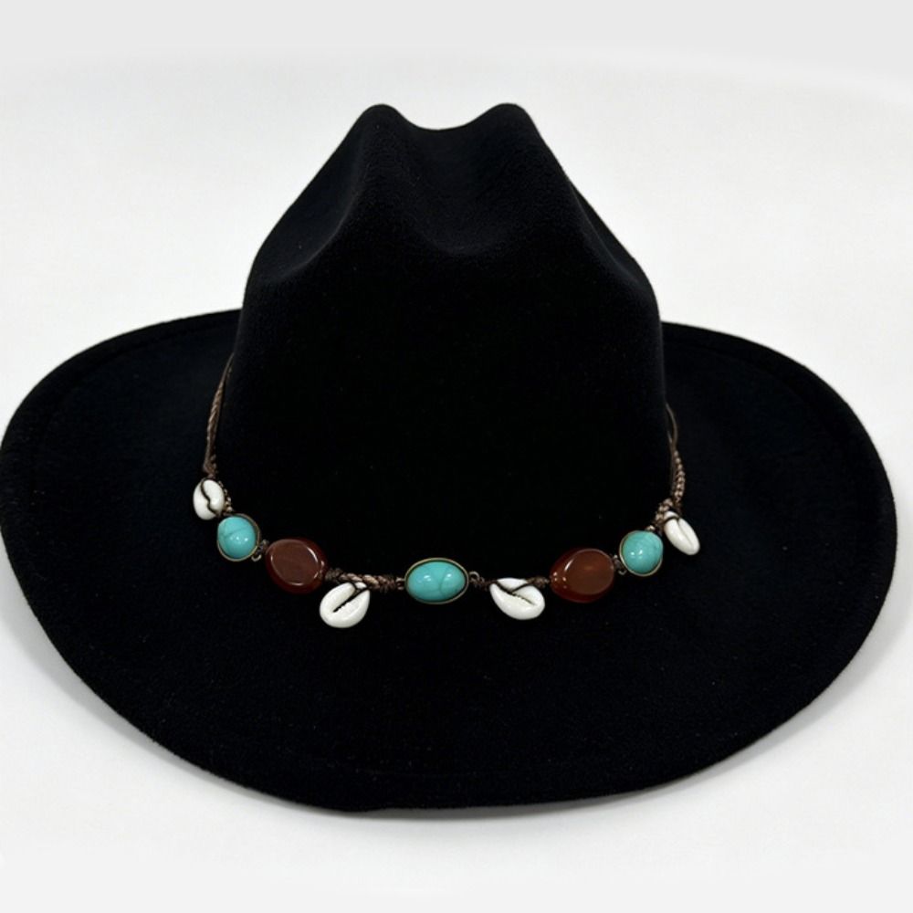 Woolen Western Cowboy Hat Fedora Hat Top Hat Fashion Jazz Hat  Ladies