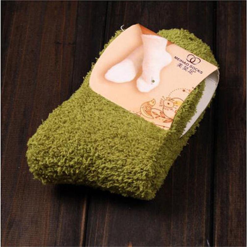 Cute Socks Women Bed Socks Pure Color Fluffy Warm Winter Kids Gift Soft Floor Home Accessories Funny Socks New Year's Gift