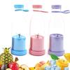 Electric Juicer Cup 380ml Rechargeable Smoothie Maker with 6 Blades BPA-Free Travel Bottle for Ice Fruit Veggie Portable Blender Home/Outdoor Use