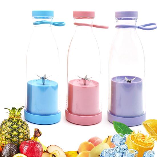 Electric Juicer Cup 380ml Rechargeable Smoothie Maker with 6 Blades BPA-Free Travel Bottle for Ice Fruit Veggie Portable Blender Home/Outdoor Use