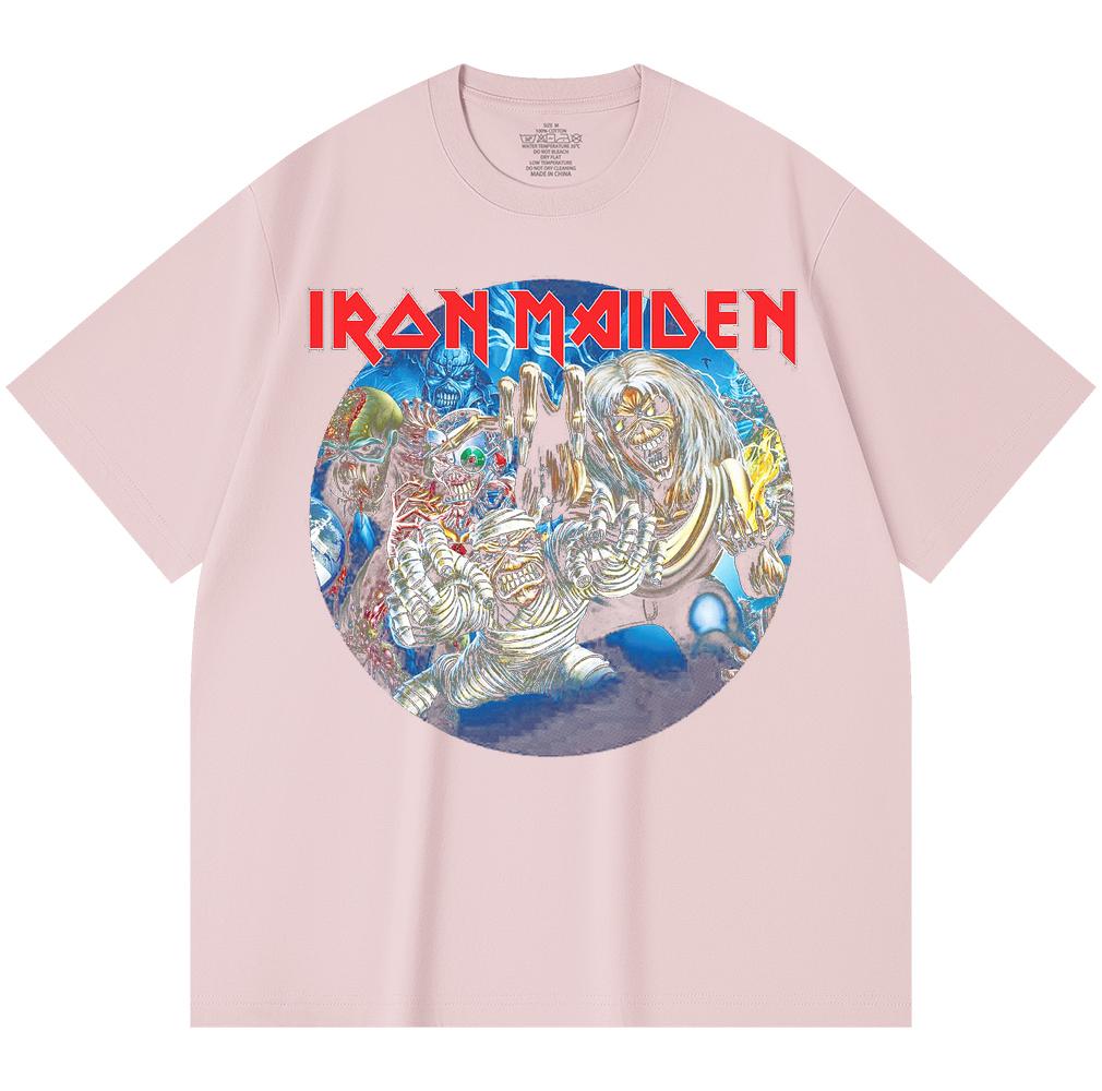 230 Gsm 100% Cotton Heavy Metal T-Shirt  Rock Band Popular Music Print Unisex Heavy Cotton T Shirt
