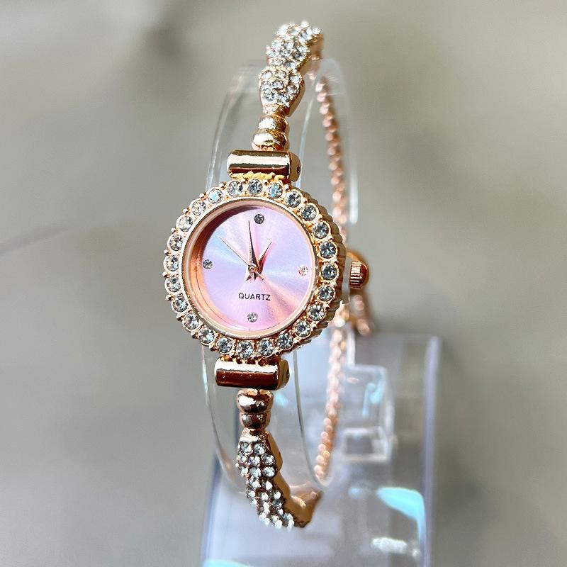 

Bracelet Watch Set Ladies Quartz Watch Fashion Alloy Diamond Snake рожевий