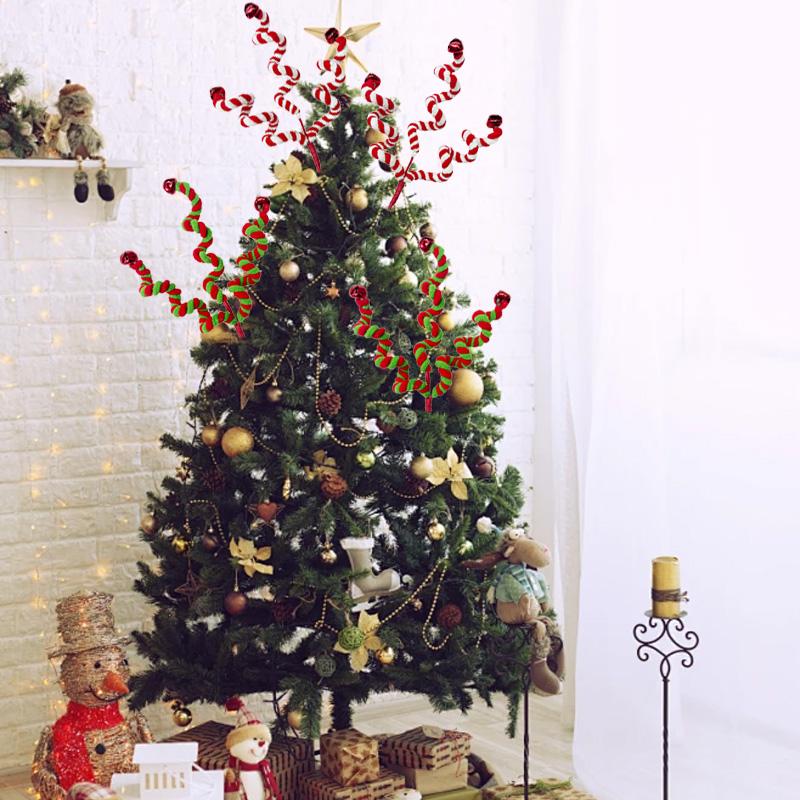 1pc Colourful Stylish Pretty Christmas Decor Tree Ornaments Party Accessories Curly Pick Branch