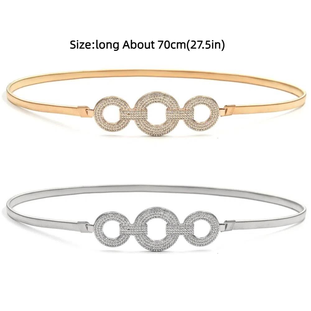 Rhineston Designer Chain Belt Elastic Stretch Waistband Fashion Women Belts  Dress Decoration