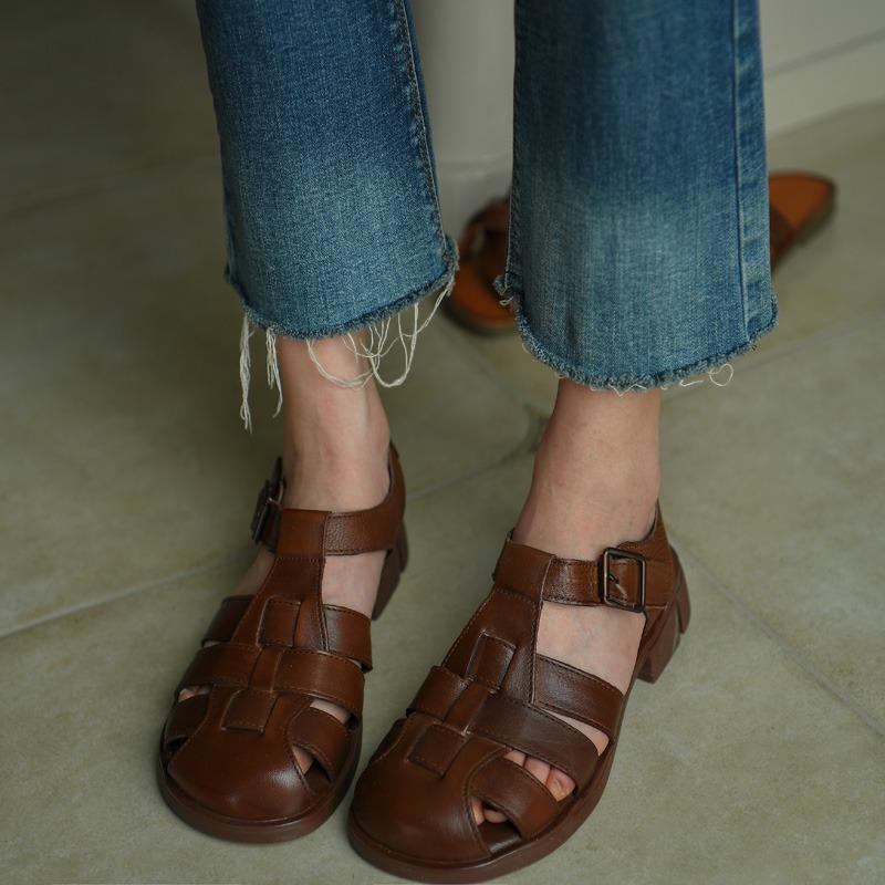 Rundhuvud Dam Sandaler Romerska Sandaler