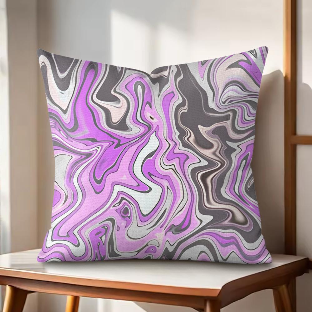 Marble Pattern Cushion Cover Natural Linen Organic Fabric DoubleSided Printing Couch Pillow Covers Home Decor Gift