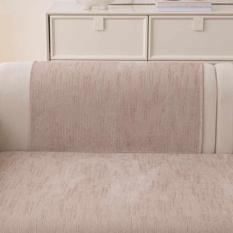 Forenklet Solid Tykk Sklisikker Chenille Sofatrekk Geometrisk Linjedesign Universalt Sofaputetrekk Fire Årstider