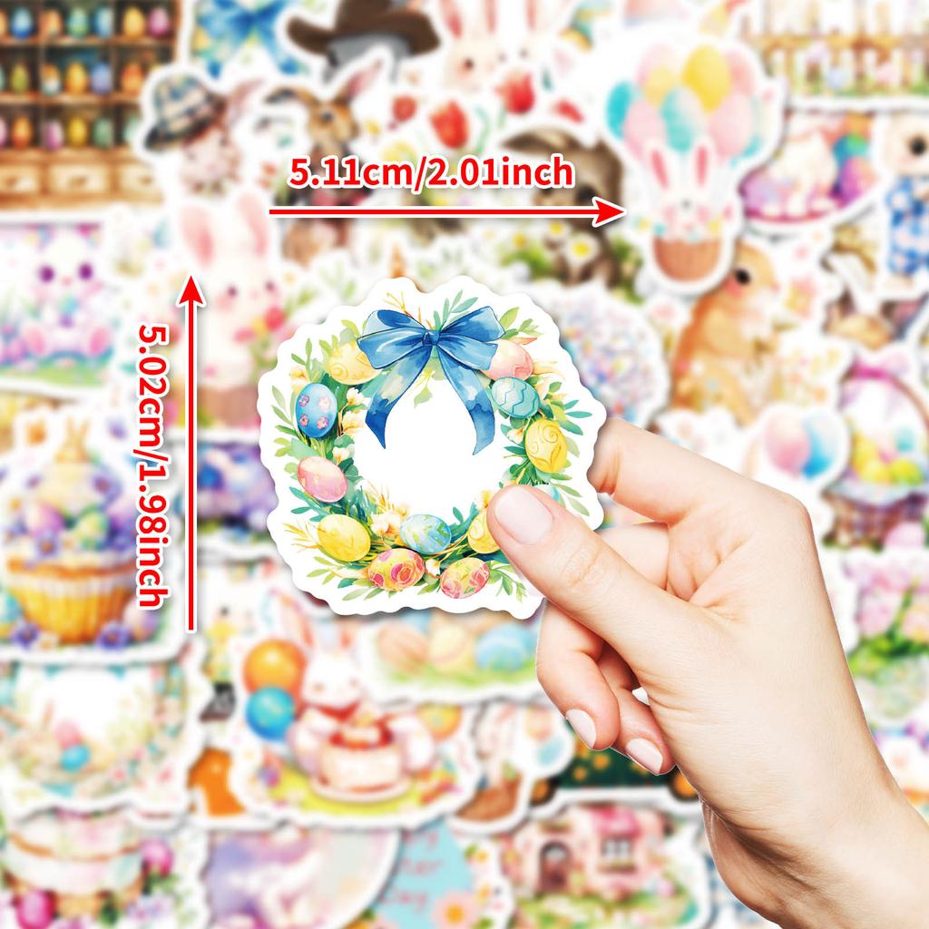 50 Easter-Themed Waterproof Decorative Stickers Easter Egg Rabbit Do Not Repeat Decorative Stickers