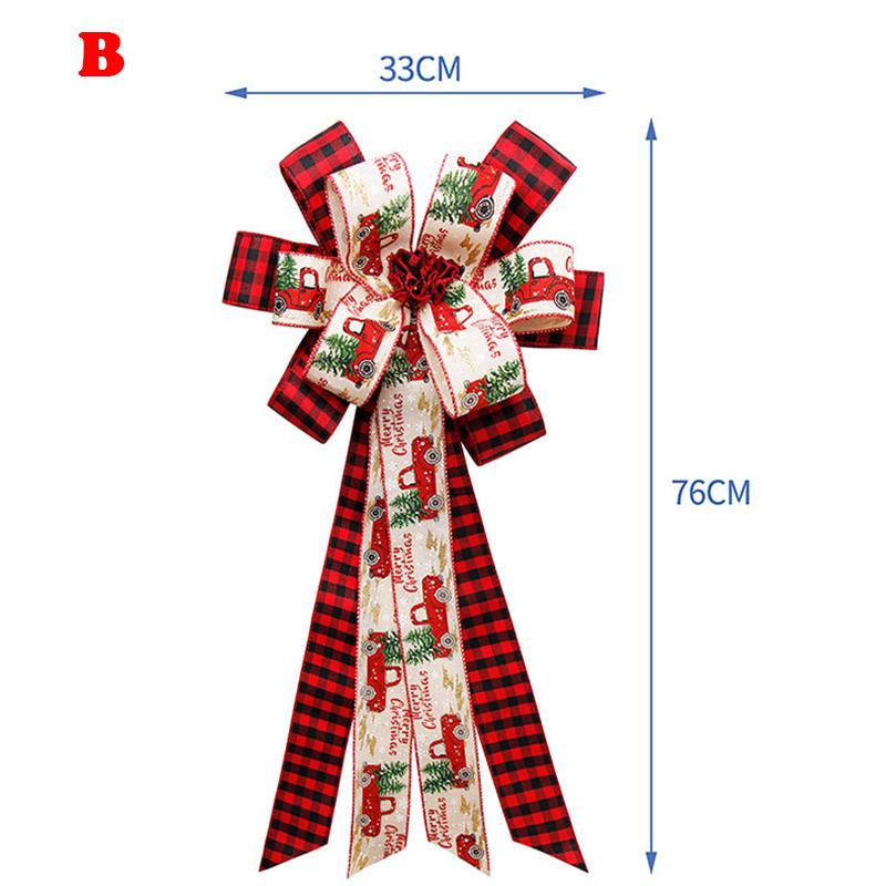 Weihnachtsbaum Großer Roter Spitze Leinen Karomuster Schleife Handgemacht Geschenkbox Verpackung Dekorative Große Schleifen Silvesterparty Hochzeitsdeko