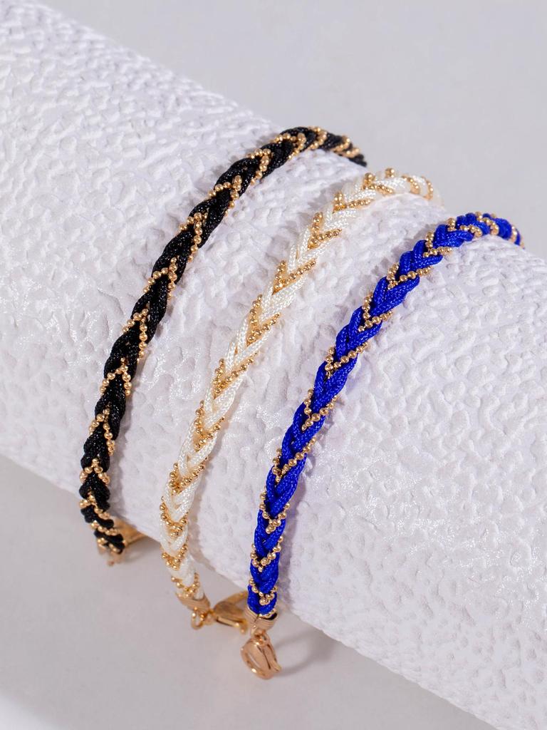 Trendy Popular National Style Simple Woven Chain Colorful Bracelet Set for Women Jewelry Casual Versatile Hands Chains