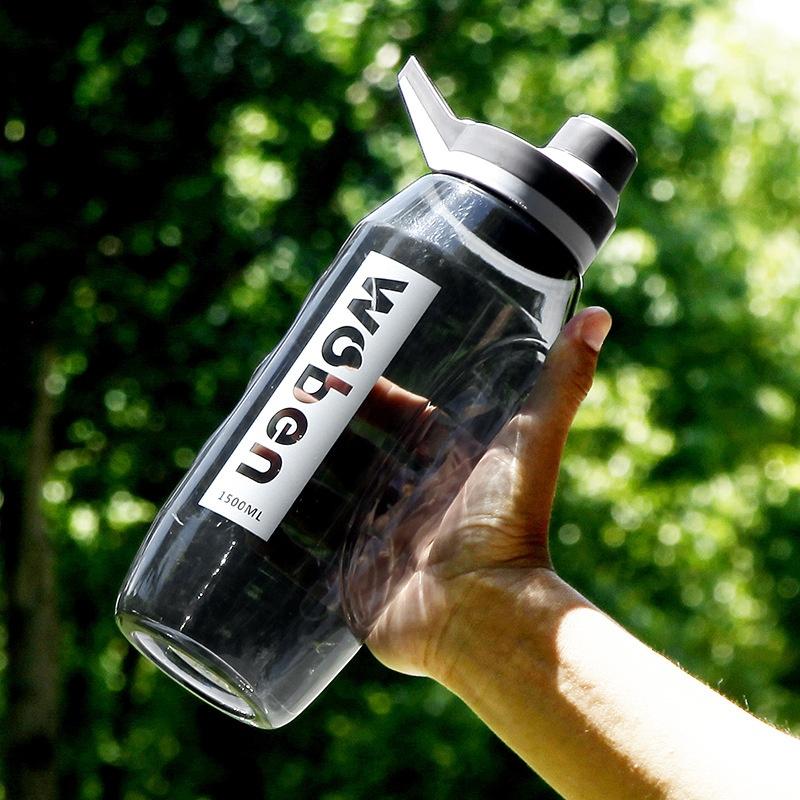

Creative Water Cup Summer Student Large-capacity Men s and Women s High Temperature Resistant Portable Plastic Fitness Water Cup 1.0L серый