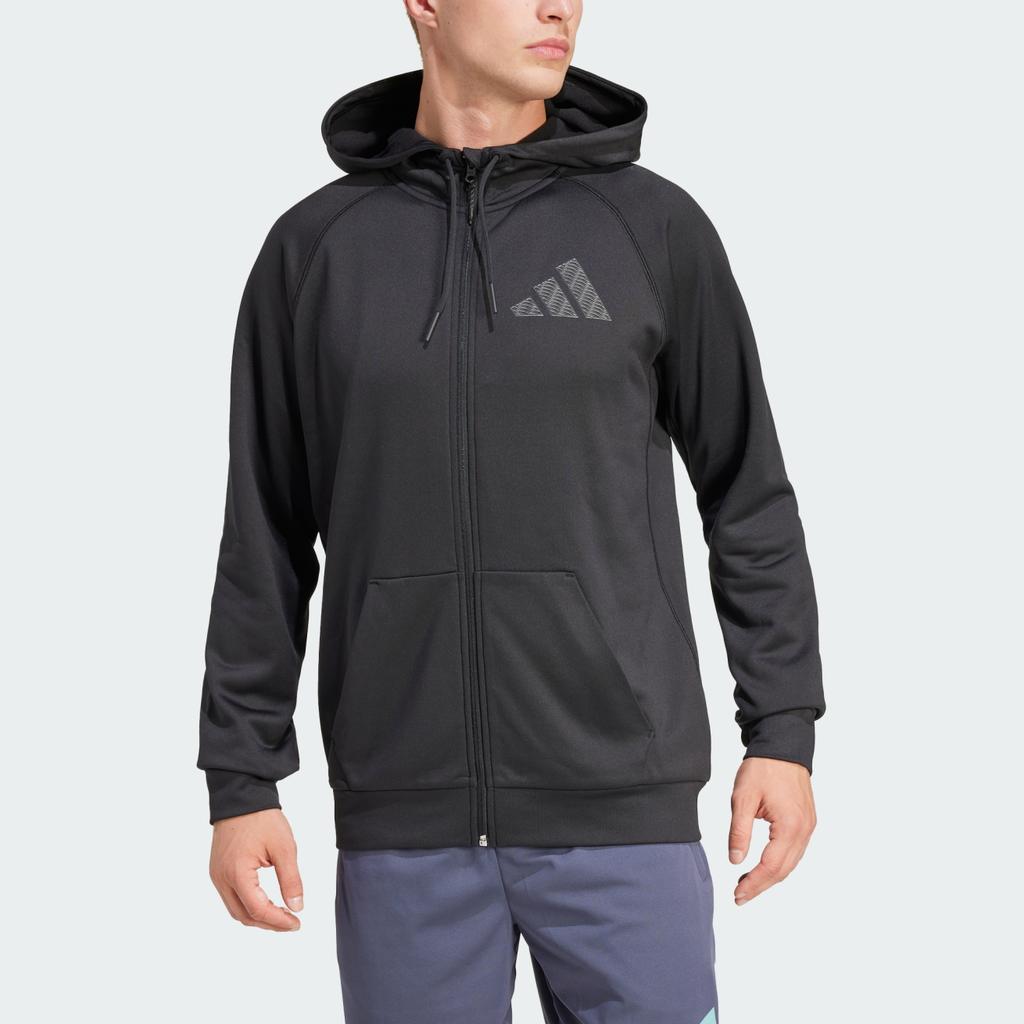 Adidas Hooded Casual Fashion Versatile Jacket Men Jackets Black IN5560