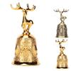 Deer Shape Hand Bell Vintage Plating Process Rustproof Polished Finish Metal Hand Bell for Dining Ta