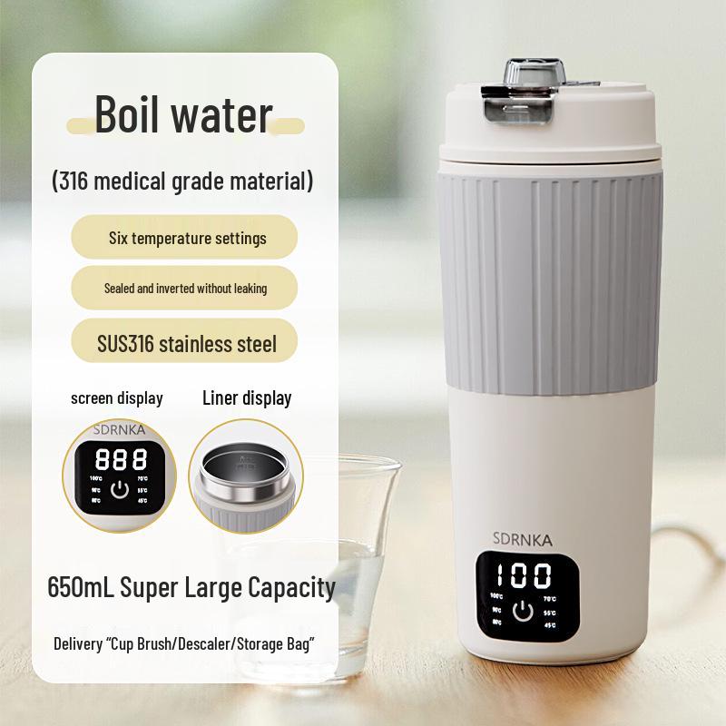 SDRNKA Compact Type-C Electric Kettle: Portable, Insulated, and Perfect for Home or Travel