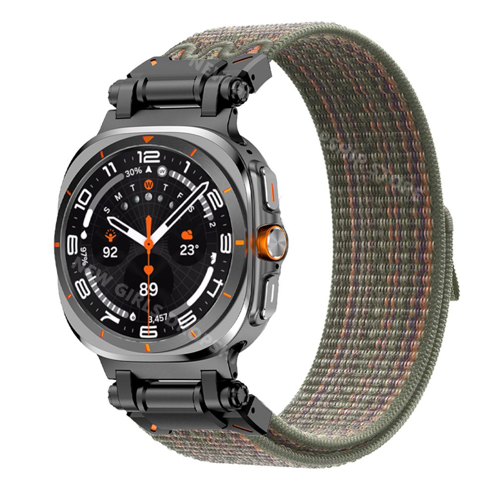 Sports Nylon Loop Band For Samsung Galaxy Watch Ultra 47mm Men WatchStrap For SAMSUNG GALAXY WATCH 7 ULTRA 47mm No Gaps Bracelet