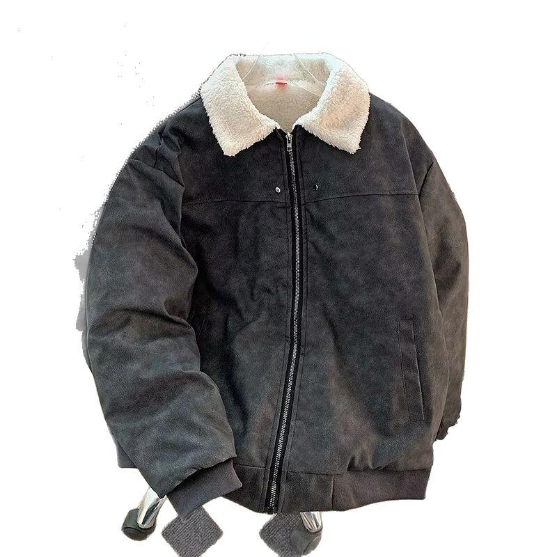 Unisex Retro Lamswol Reversjas - Dikke Warme Katoenen Jas voor Herfst & Winter