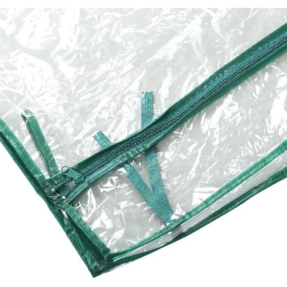 Greenhouse Replacement Cover with Roll Up Zipper Door, Clear PVC Mini Plant Cover for Gardening Plants 2 Tier Shelves 27x19x36in