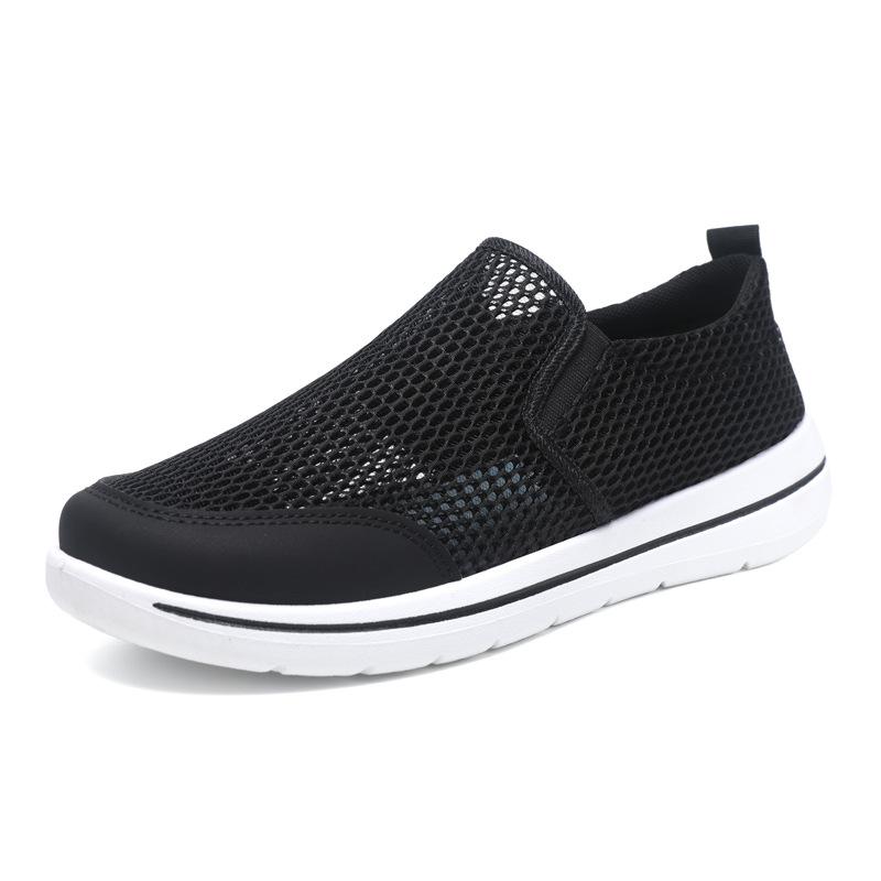 Men's net shoes summer new soft-soled light walking shoes hollow breathable mesh lazy shoes
