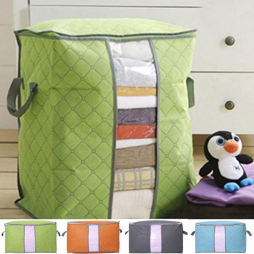

Horizontal And Vertical Styles Non-woven Storage Bag Foldable Quilt Storage Container Comforters