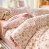 4pcs/set Plant Floral Print Set A Duvet Cover and Bed Sheet A Pair of Pillowcases Suitable for Bedroom Home Decor Bedding Sets