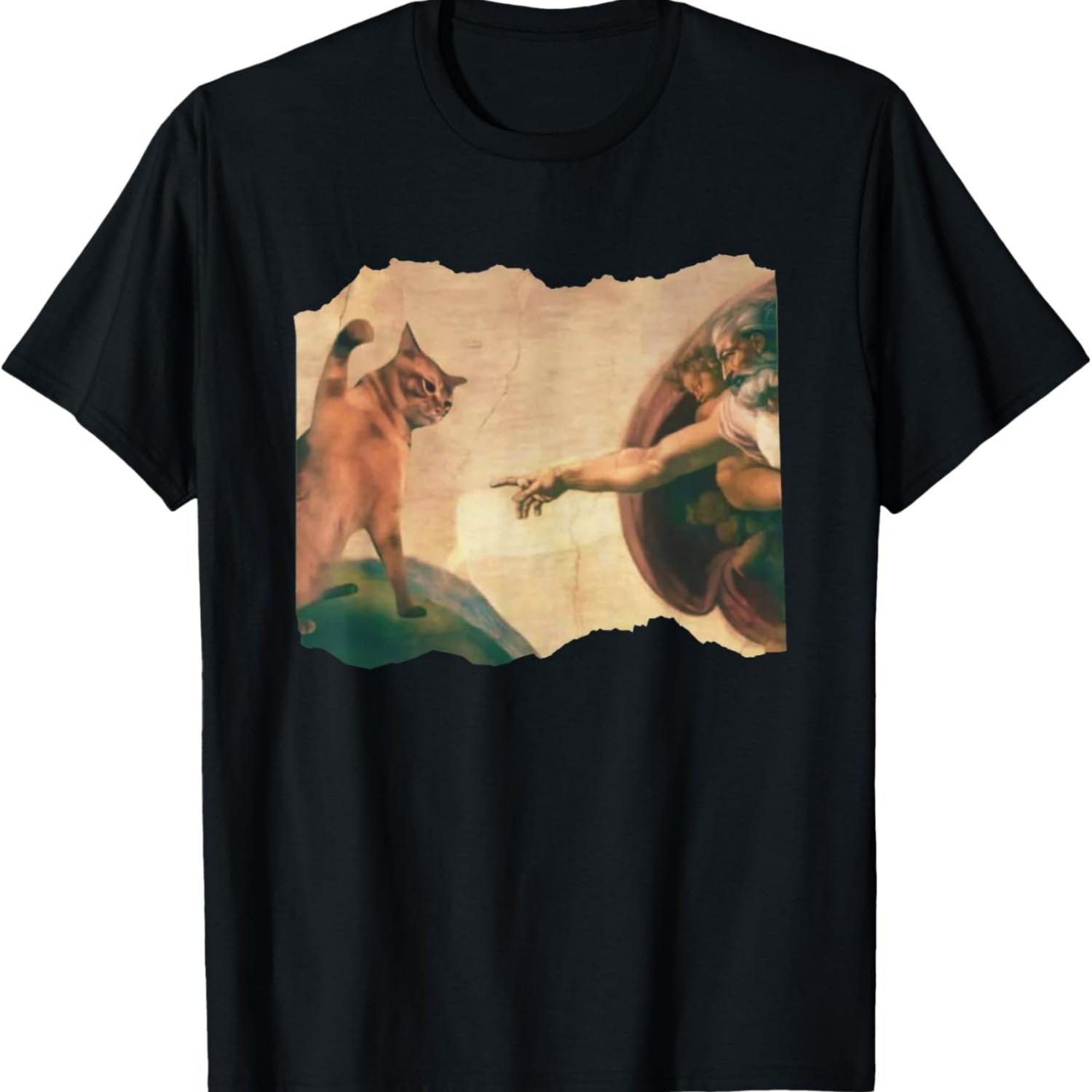 

Funny Cat Swatting God s Hand Parody Cat The Divine Swipe T-Shirt for Men Women XXXXXL чорний