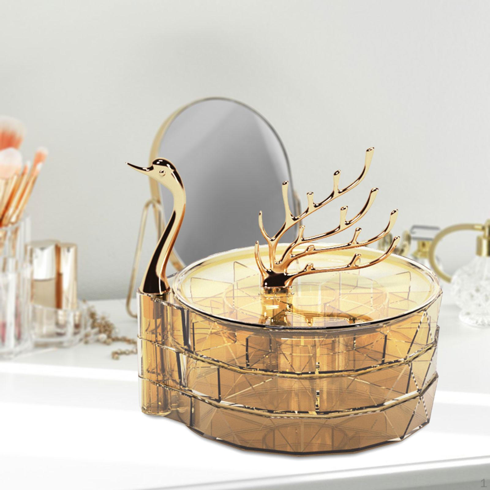 3 Layer Jewelry Storage Case Creative Box for Desktop Bedroom Vanity Dresser Earring