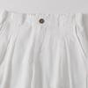 Foreign Trade Women's Clothing Half Elastic High Waist Zipper Button Linen