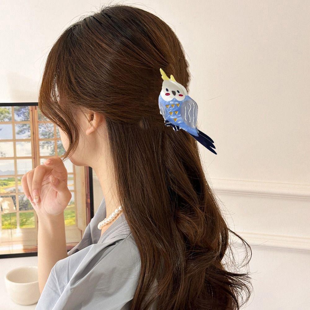 Creative Acetic Acid Hair Claw Parrot Bird Hair Claw Fashion Cartoon Animal Shark Clip Daily