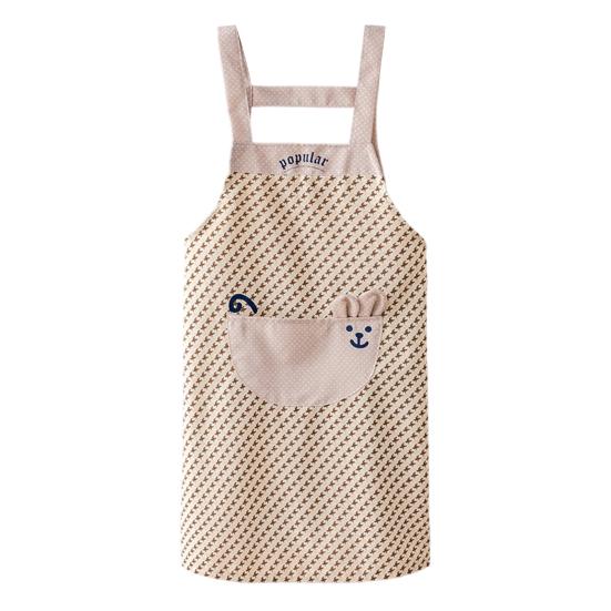 Plaid Bib Apron with Rabbit Embroidery Pocket Waterproof Oil-Proof Kitchen Apron for Cooking Baking Breathable Adjustable Stain Proof Chef Apron