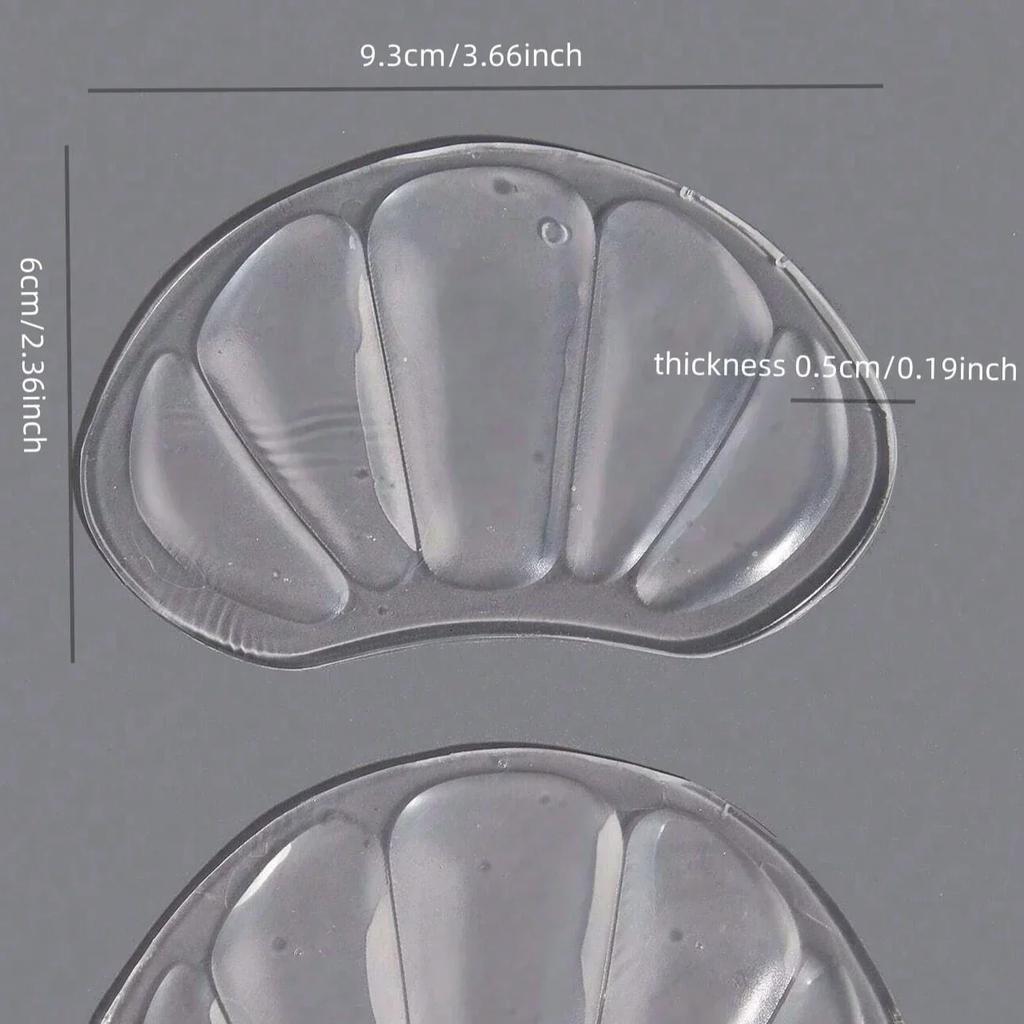 1 Pairs Clear Silicone Heel & Forefoot Cushion Pads Unisex Comfort for High Heels Sneakers Summer Wear (Lightweight Breathable)